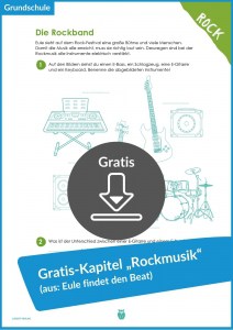 Arbeitsblätter zum Ausdrucken Thema Rockmusik Eule