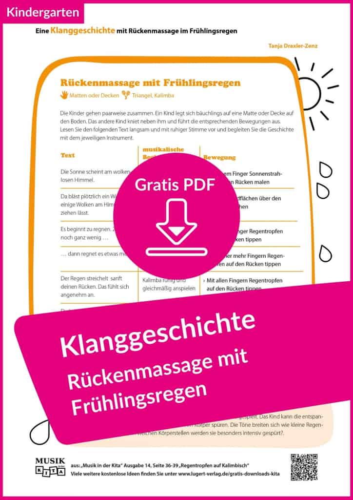 Vorschaubild Gratis-Download Regen im Frühling mit Massage Kindergarten Lugert Verlag