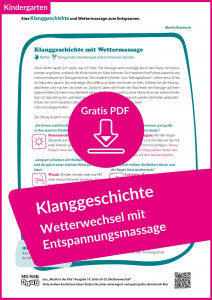 Vorschaubild Gratis-Download „Klanggeschichte – Wetterwechsel mit Entspannungsmassage“ Kindergarten Lugert Verlag