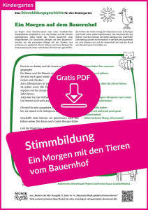 Vorschaubild Gratis-Download "Stimmbildungsgeschichte Tiere auf dem Bauernhof“ Kindergarten Lugert Verlag