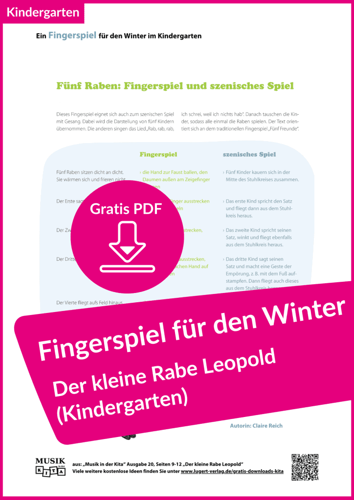 Fingerspiele zum Winter für Kindergarten und Krippe (gratis PDFs
