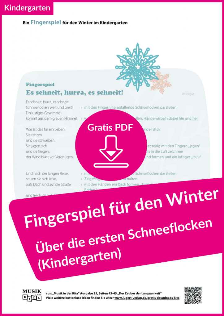 Fingerspiele zum Winter für Kindergarten und Krippe (gratis PDFs