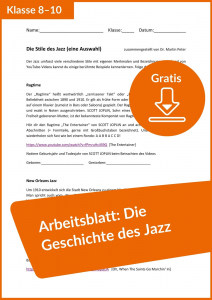 Musikstile Unterrichtsmaterial Jazz