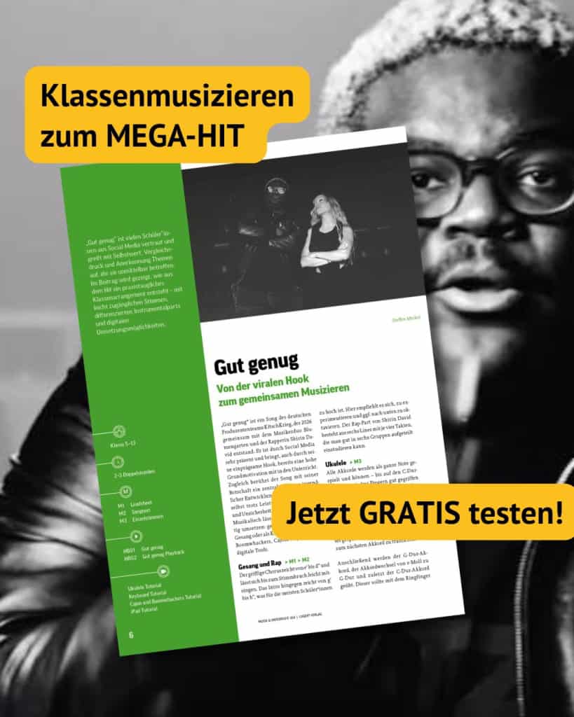 Du bist gut genug Unterrichtsmaterial Arrangement Klasse 5-13 Musik und Unterricht lugert Verlag