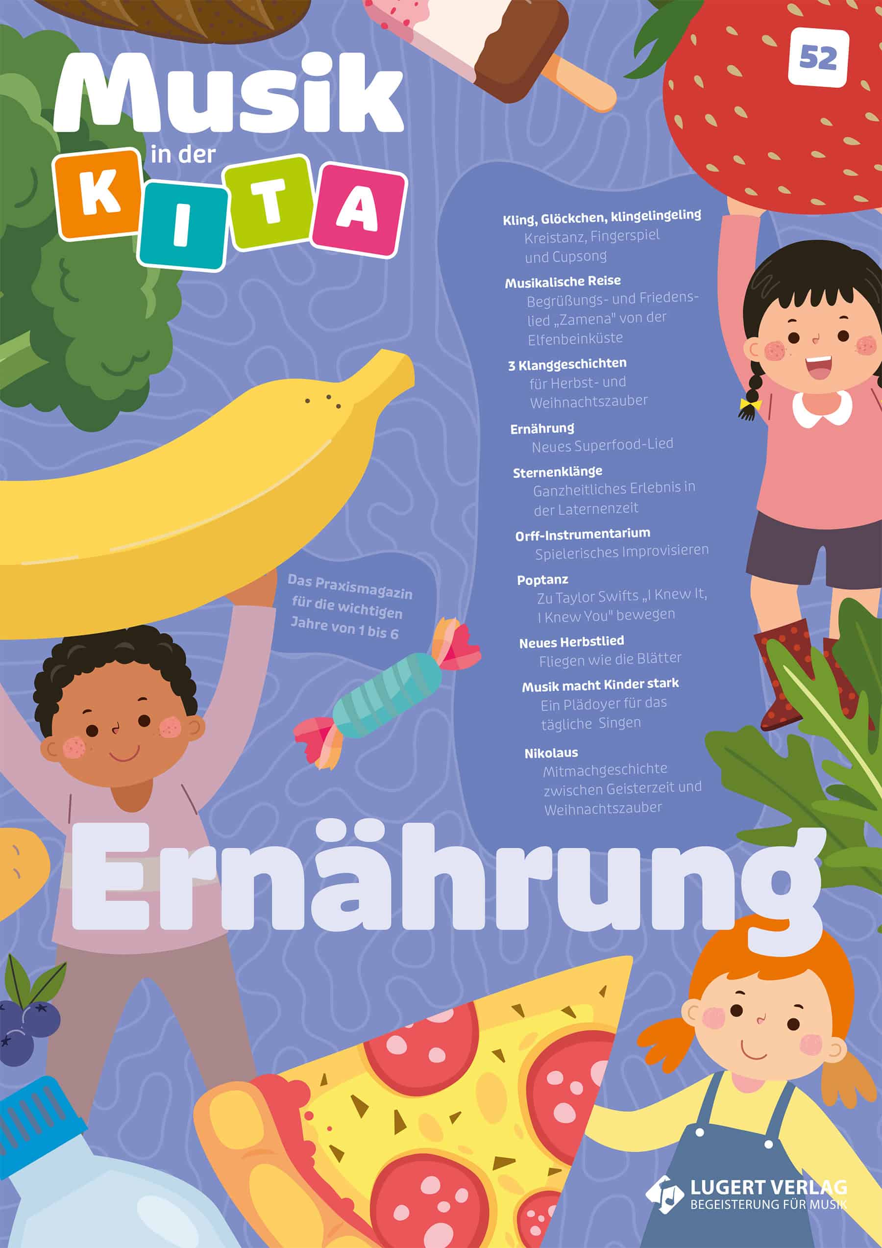 Musik in der Kita 52_Lugert Verlag Musik in der Kita 52 vom Lugert Verlag (Zeitschriften-Cover der Ausgabe zum Schwerpunkt Ernährung)